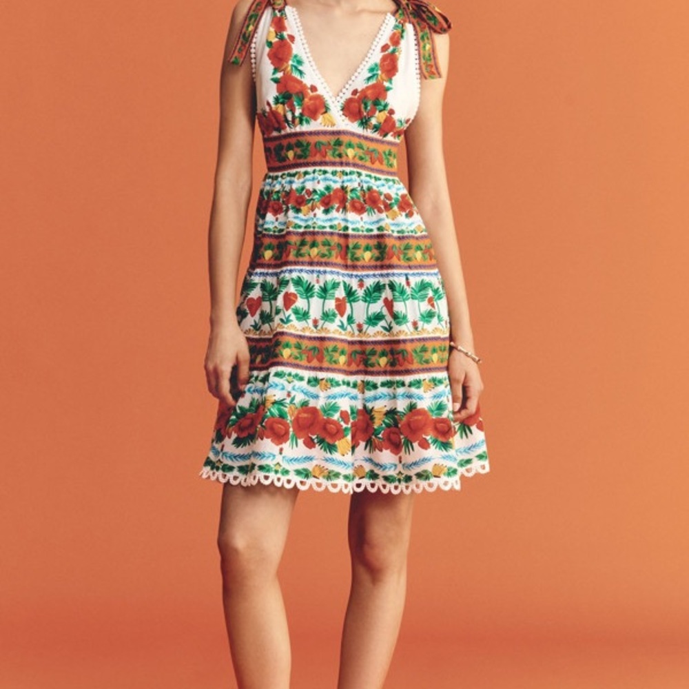 Floral Tie-Shoulder Sundress Farm Rio - Picture 4 of 4